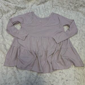 Lavender Long Sleeve Tiered Top
